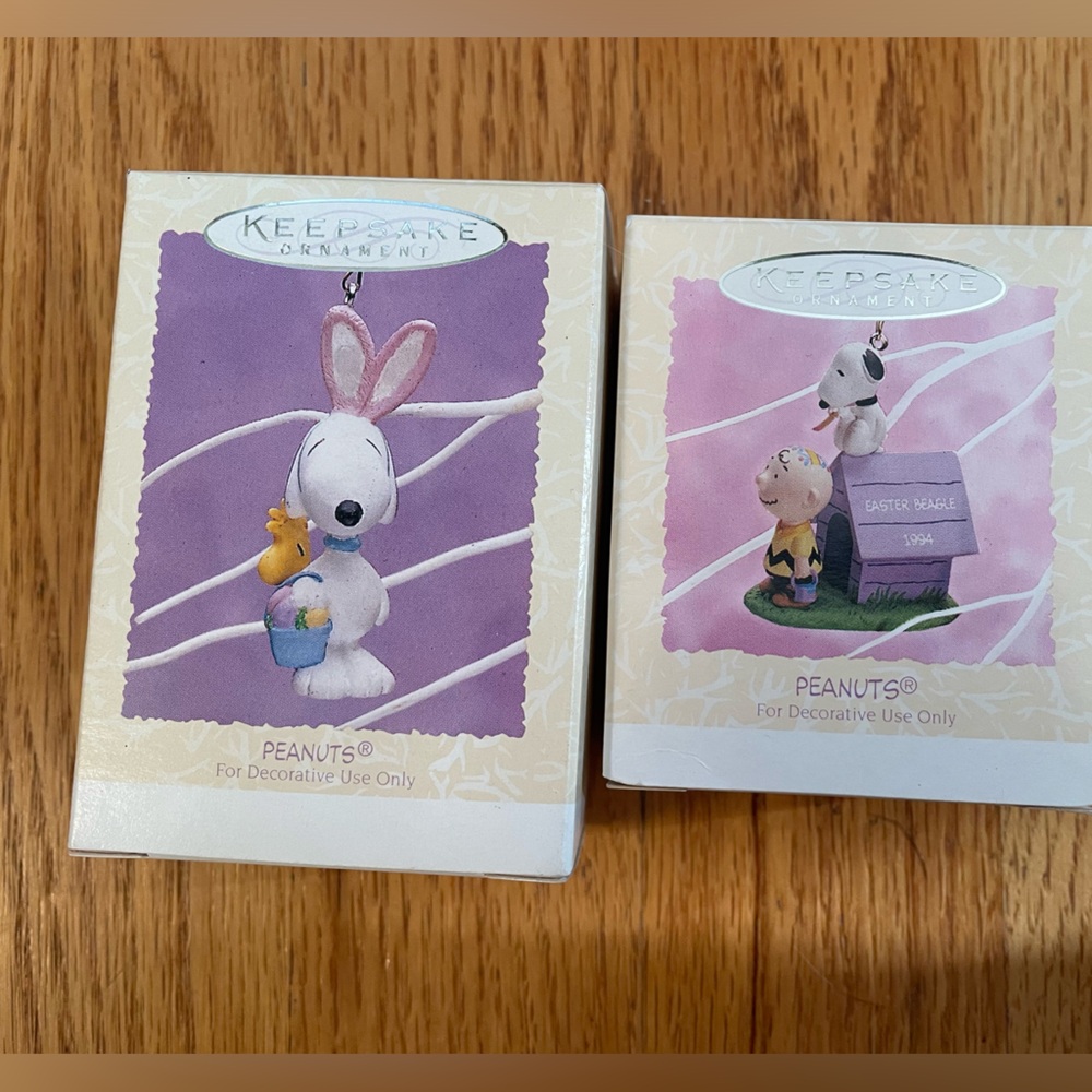 Vintage Hallmark Snoopy Easter ornaments